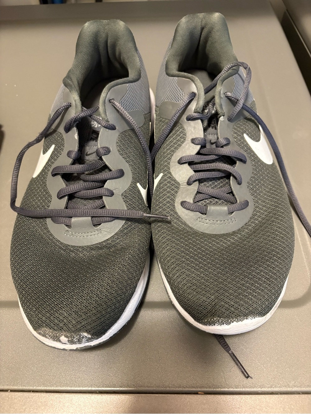Nike Men’s Gray and White Athletic Running Shoes